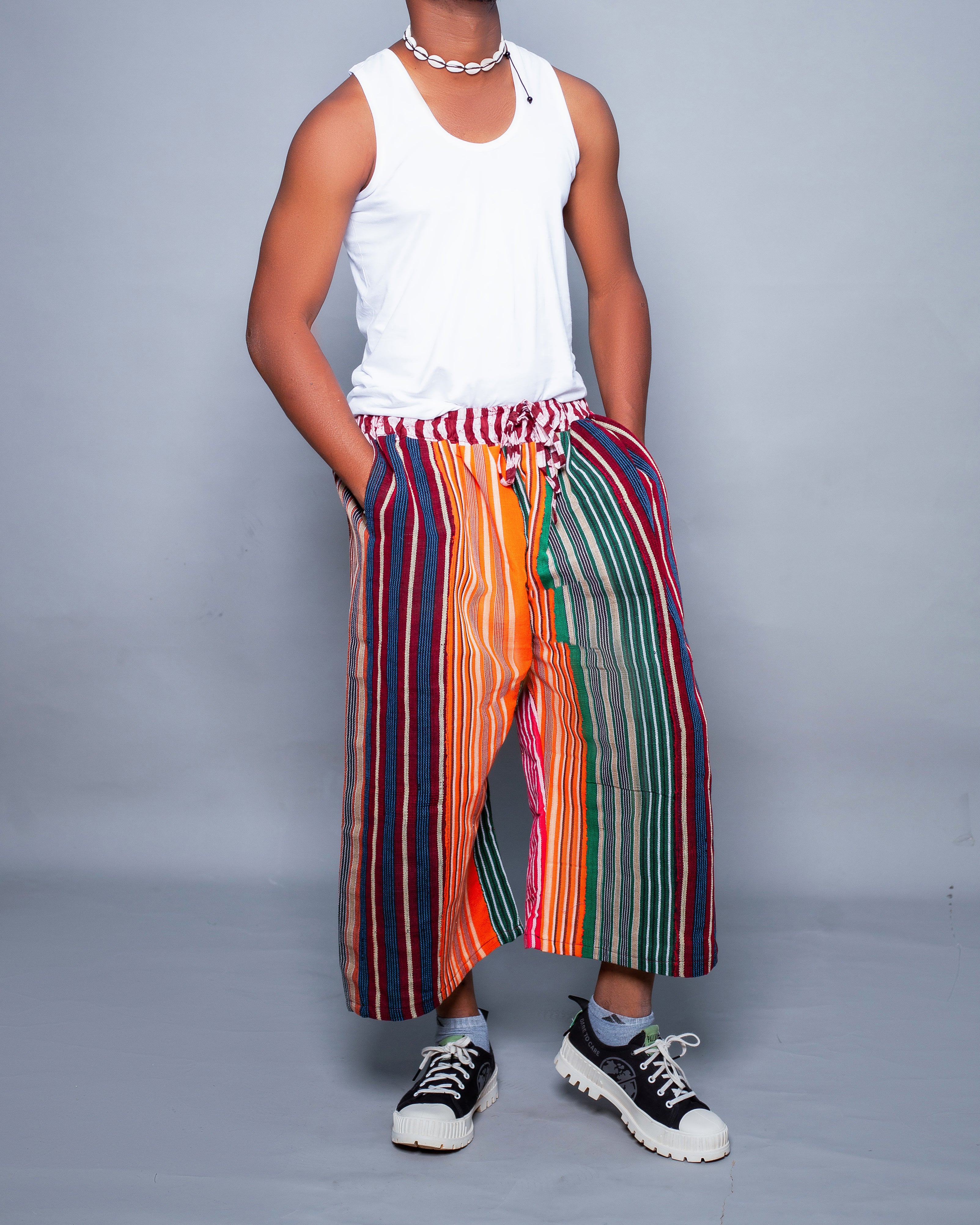 Pantalon EGOUNGOUN – Modèle Orange Tribal (Unisexe)