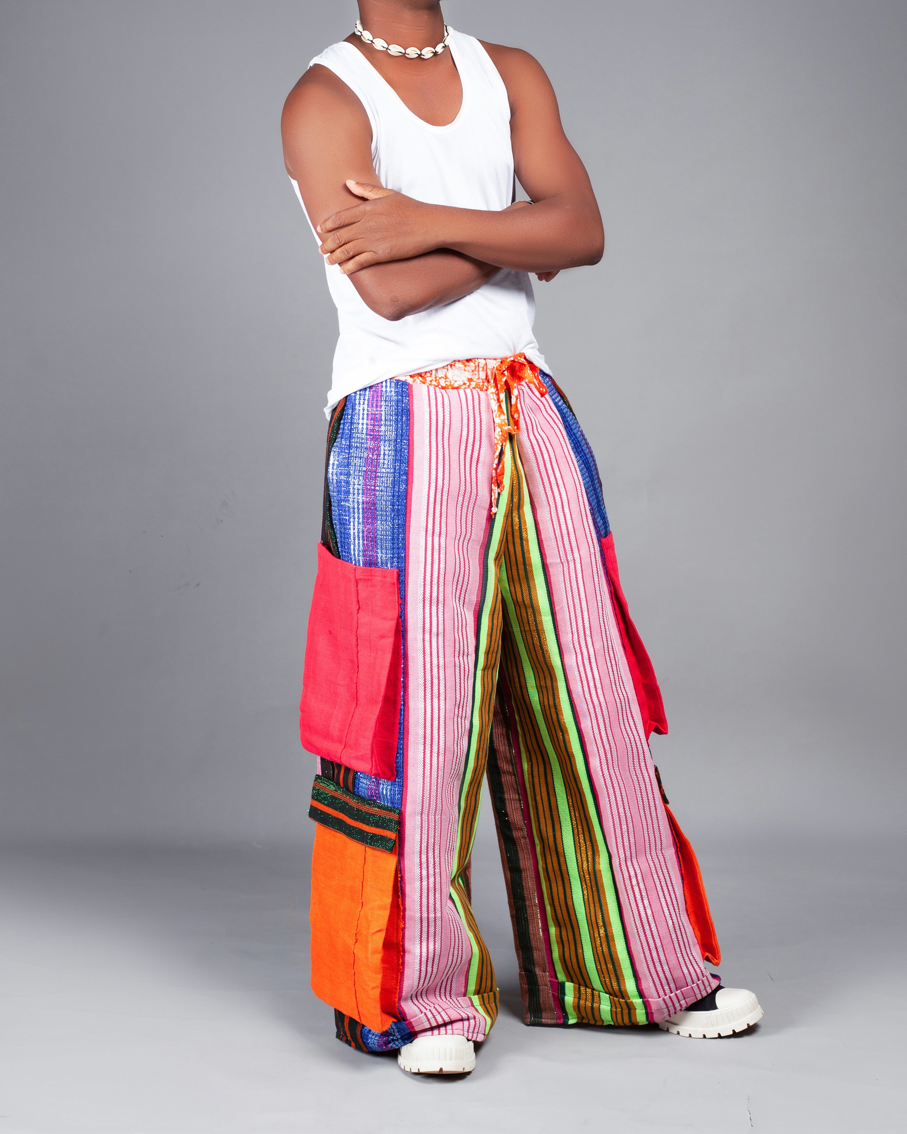 🎭Pantalon Patchwork Unisexe – Modèle Fusion Totem – EGOUNGOUN